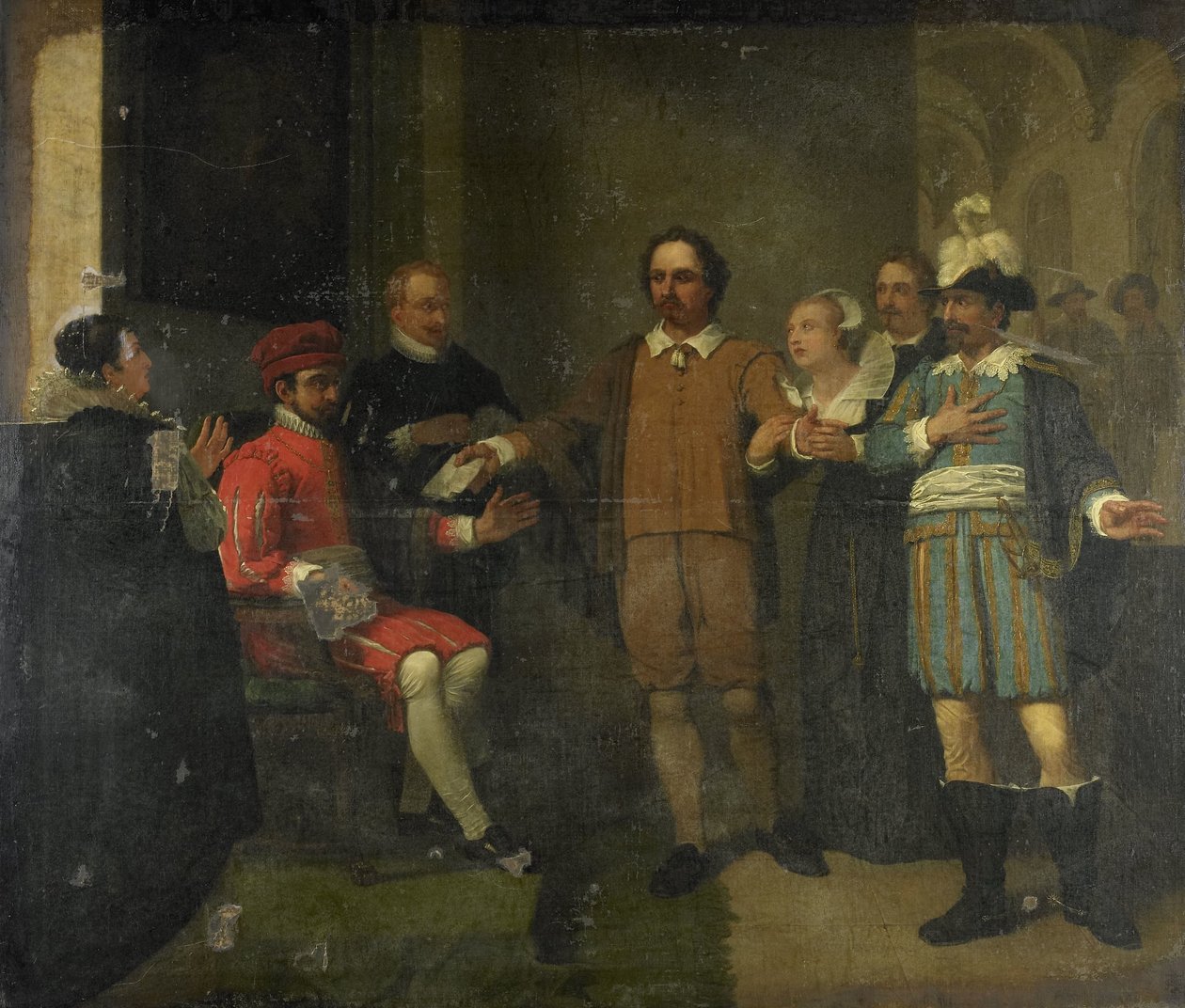 Jacob Simonsz de Rijk kéri a spanyol főkormányzót Marnix van Sint Aldegonde szabadon bocsátására, 1575 alkotó: Jan Willem Pieneman