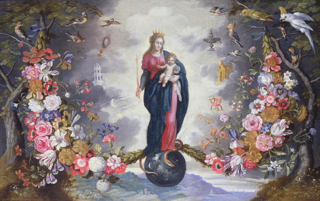A Szűz és a Gyermek füzérrel körülvéve alkotó: Jan and Balen, Hendrik van Brueghel