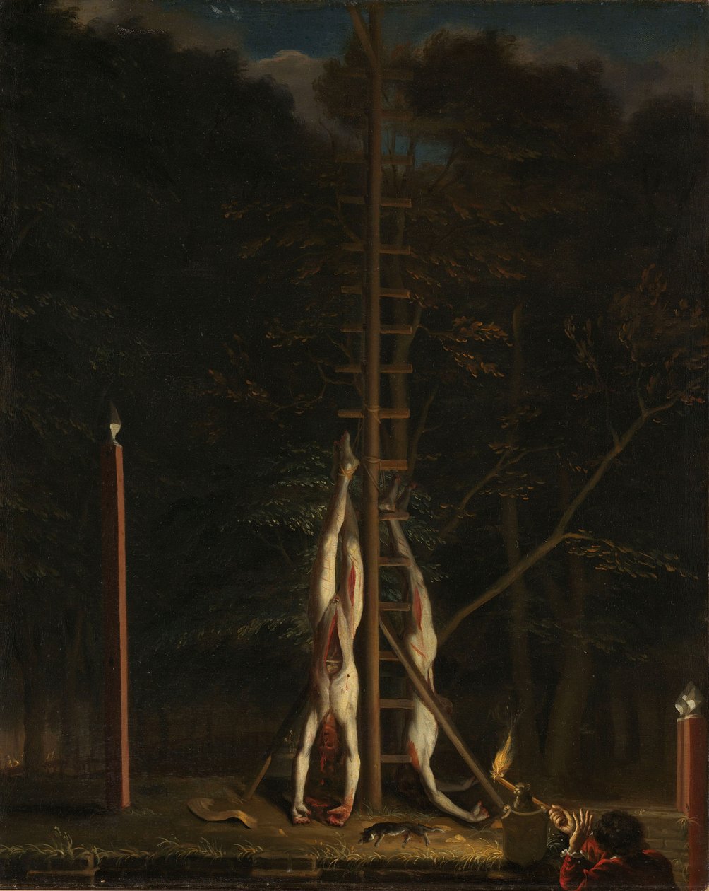 A De Witt testvérek holttestei, 1672-75 körül (olaj, vászon) alkotó: Jan de Baen