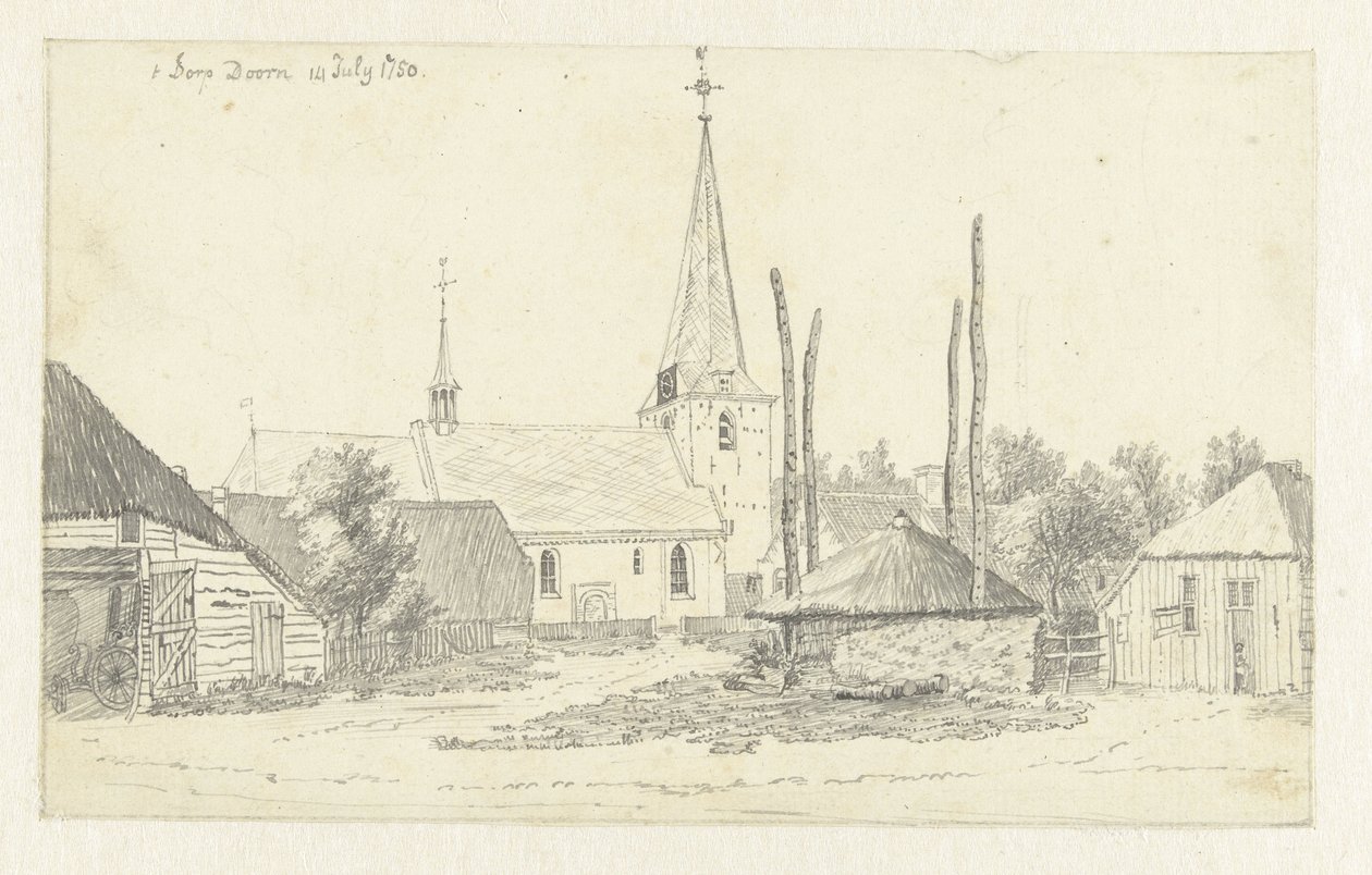 Kilátás Doorn faluban, a templommal alkotó: Jan de Beijer