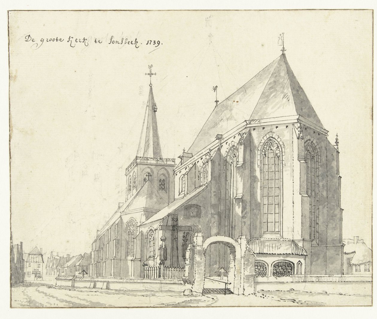 Nagytemplom Sonsbeckben Sonsbeek nagy temploma (cím a tárgyon) alkotó: Jan de Beijer