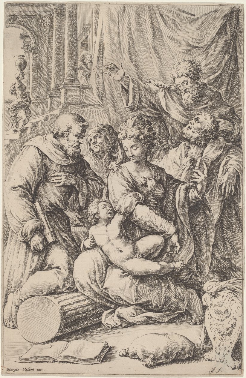 Szent Család szentekkel alkotó: Jan de Bisschop, after Giorgio Vasari