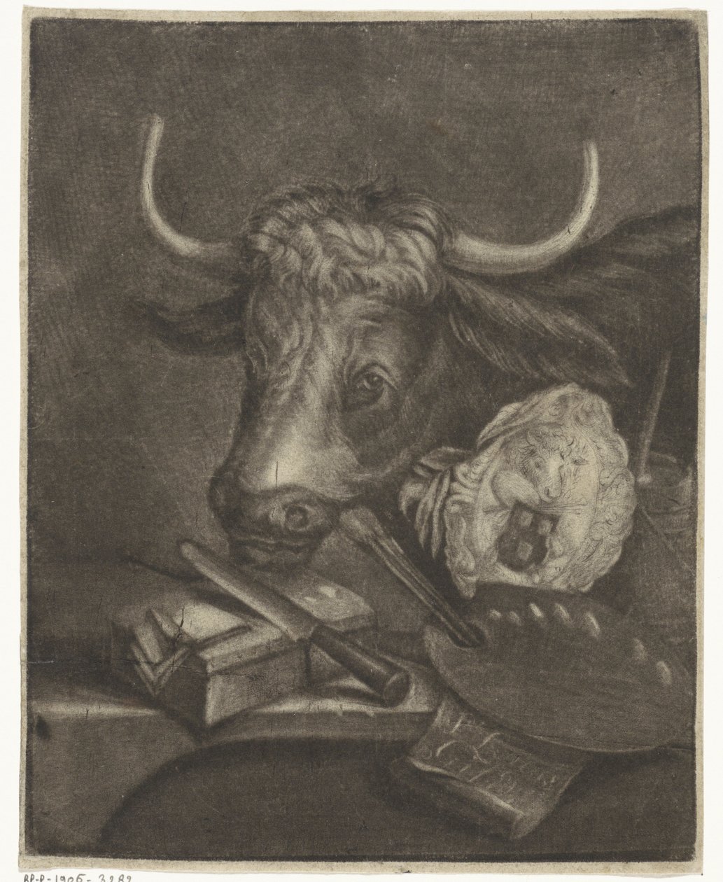 A Szent Lukács céh attribútumai, 1735 alkotó: Jan de Groot