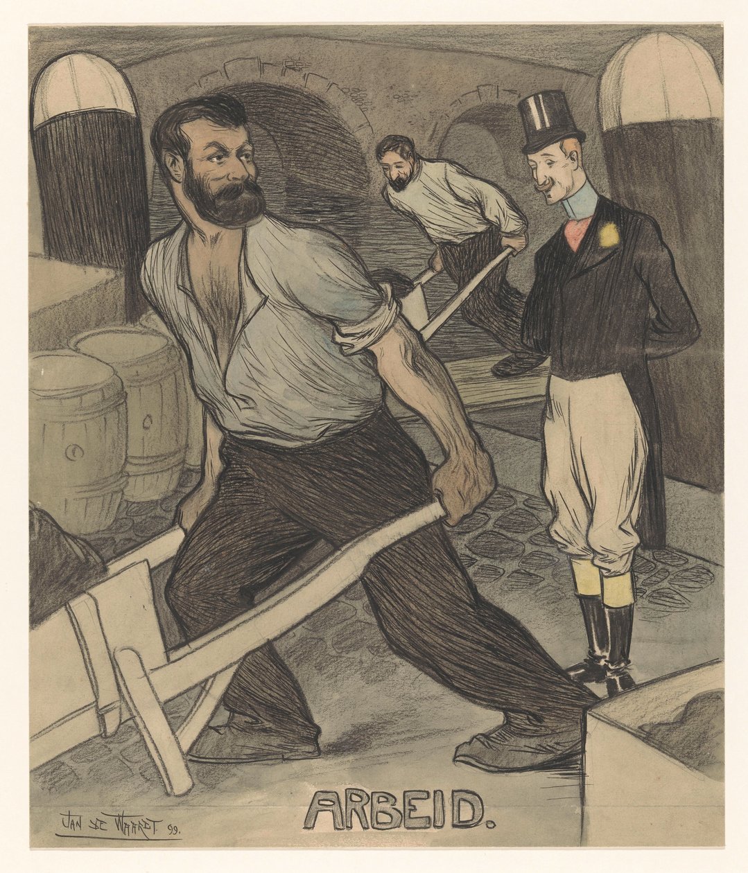 Arbeid (cím az objektumon) alkotó: Jan de Waardt (signed by artist)