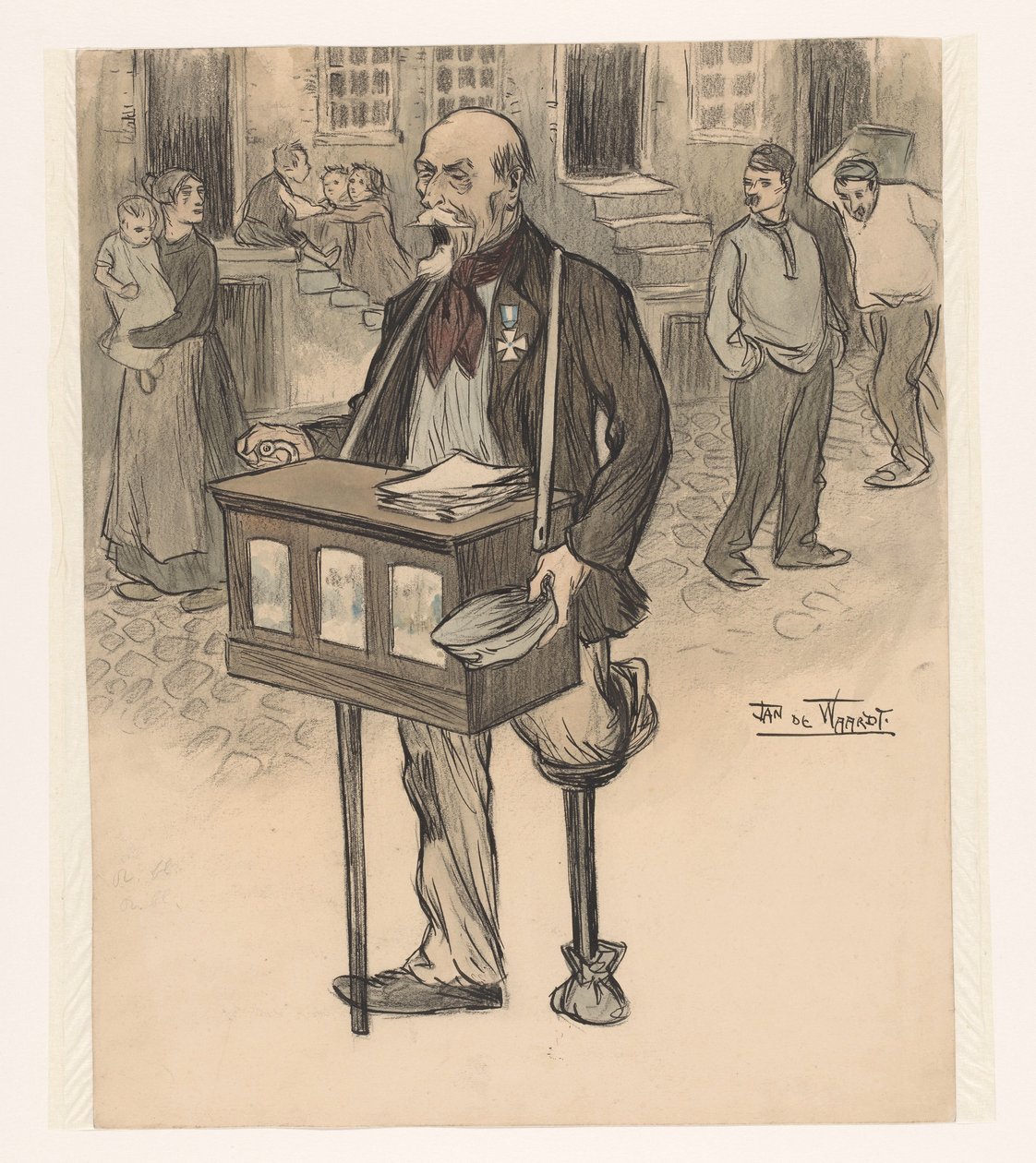 Volt tábornok utcazenészként alkotó: Jan de Waardt (signed by artist)