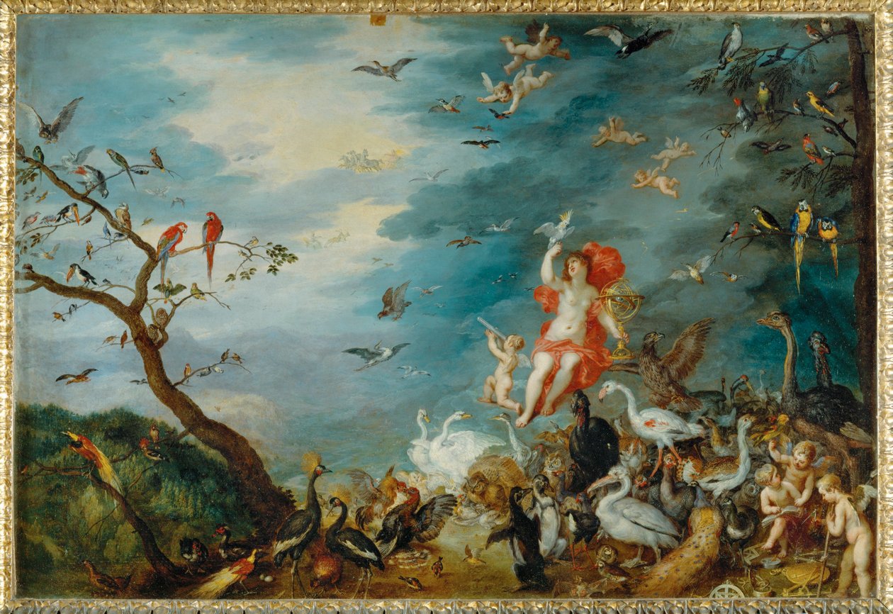 Levegő - a négy elemet ábrázoló festmény egyike, amelyet 1607-ben Federico Borromeo milánói bíboros rendelt ... alkotó: Jan the Elder Brueghel