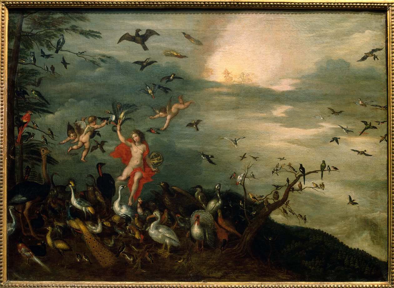 Levegő. Természeti elemek allegóriája. Jan Brueghel I (Jean Breughel, Bruegel vagy Breugel) festménye, amely De Velours (L