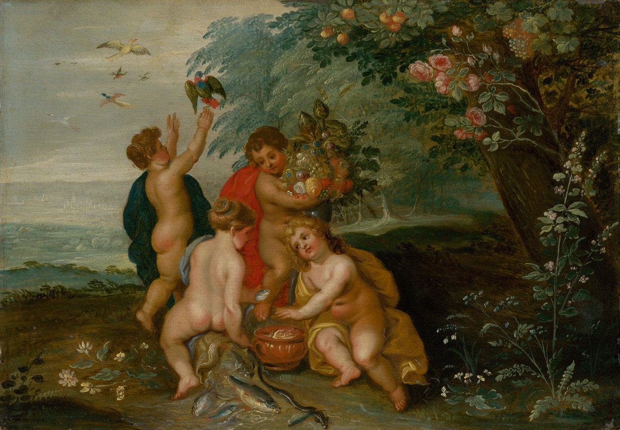 A négy elem allegóriája: víz, levegő, föld és tűz, c. 1610. alkotó: Jan the Elder Brueghel
