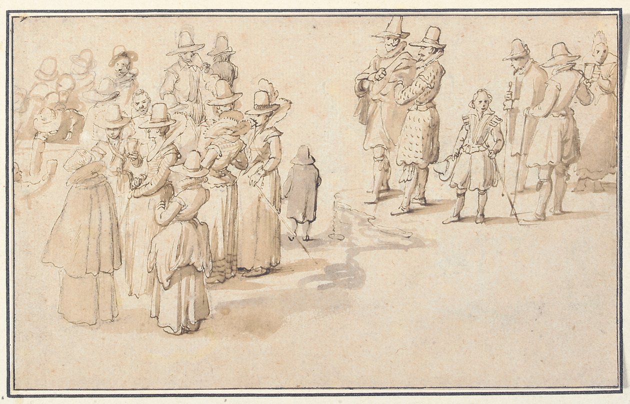 Egy elegáns társaság forrásvizet iszik alkotó: Jan the Elder Brueghel