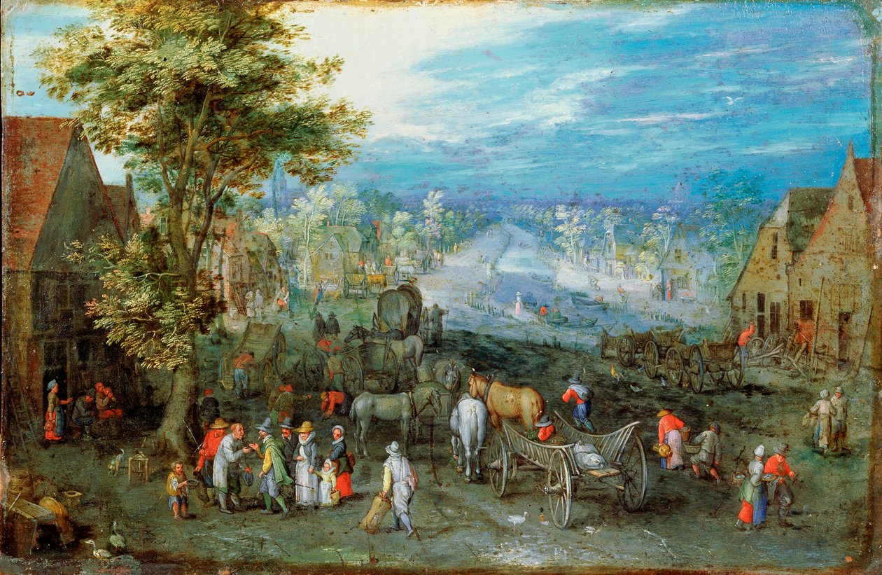 Tájkép, 16. század vége vagy 17. század eleje alkotó: Jan the Elder Brueghel