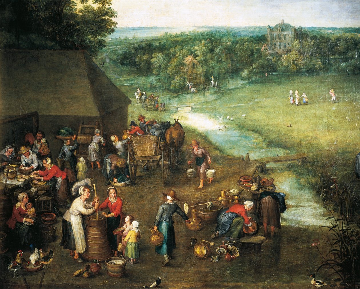 Élet vidéken, részlet (festmény) alkotó: Jan the Elder Brueghel