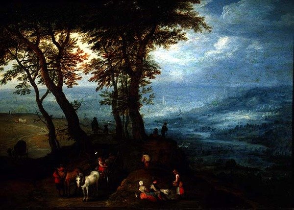 Útban a piac felé alkotó: Jan the Elder Brueghel