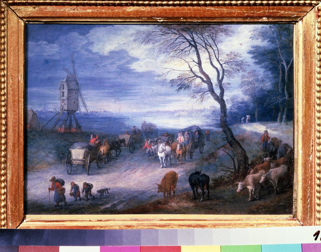 ""Paysage au moulin"" (Táj szélmalommal) Jan Brueghel I. festménye (Jean Breughel, Bruegel vagy Breugel) De Velours (l