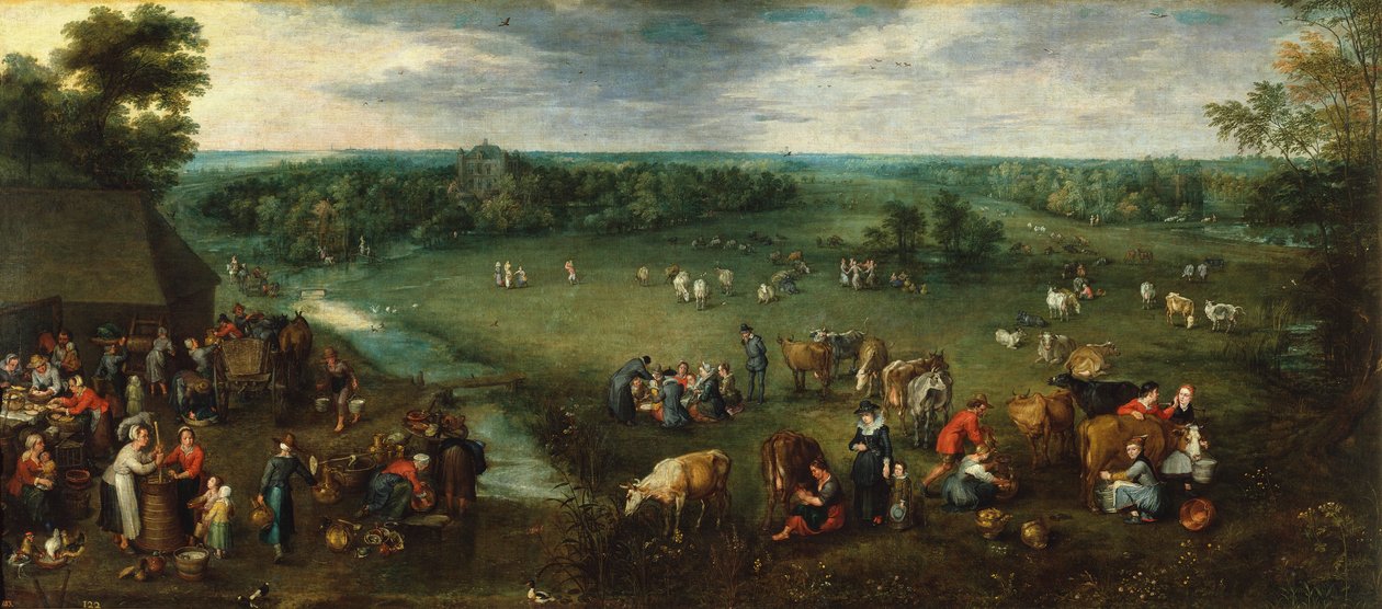 Paraszti élet, 1621 körül (olaj, vászon) alkotó: Jan the Elder Brueghel