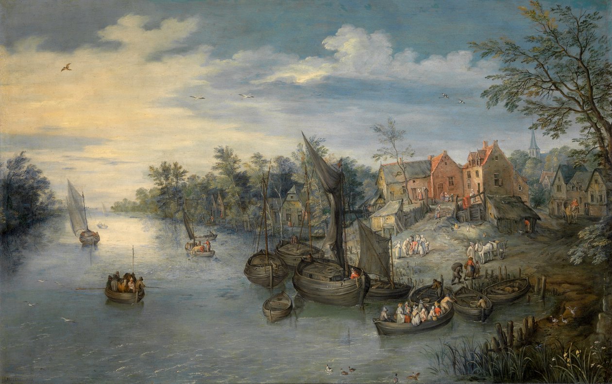 Folyami táj alkotó: Jan the Elder Brueghel