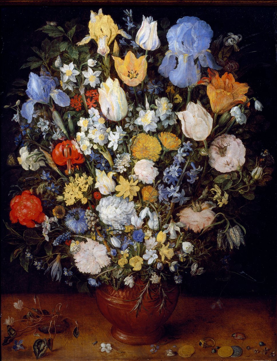 Idősebb Jan Brueghel kis virágcsokor festménye bársonyos Bruegelnek hívja (Bruegel vagy Brueghel alkotó: Jan the Elder Brueghel