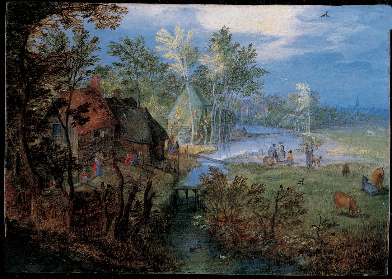 Falu parasztokkal és állatokkal alkotó: Jan the Elder Brueghel