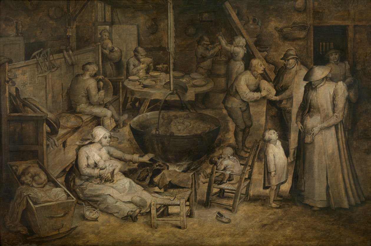 Látogatás a parasztoknál (olaj a panelen) alkotó: Jan the Elder Brueghel