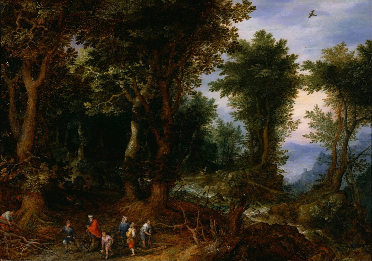 Erdős táj Ábrahámmal és Izsákkal, 1599 alkotó: Jan the Elder Brueghel
