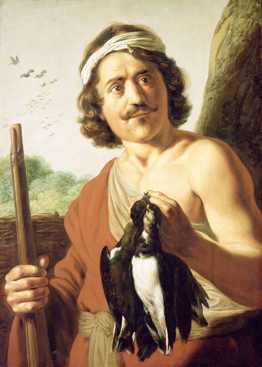 Levegő és ifjúság: Vadász muskétával és megölt madarakkal, 1623-25 alkotó: Jan the Elder Lievens