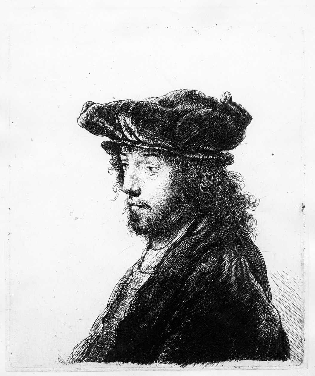 Egy keleti fej, Rembrandt metszet, 1635 körül (rézkarc) alkotó: Jan the Elder Lievens