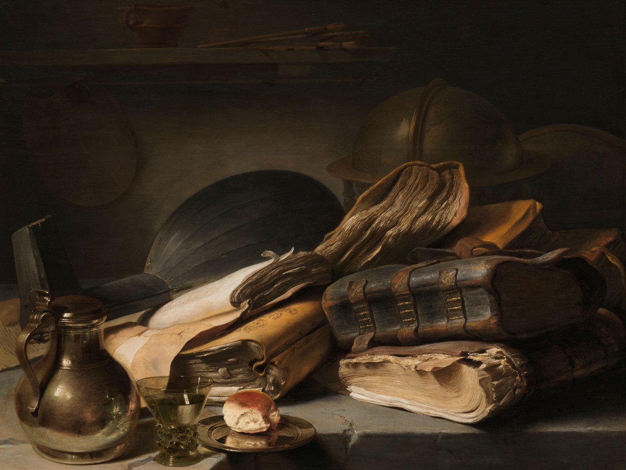 Csendélet könyvekkel, 1627-28 körül alkotó: Jan the Elder Lievens