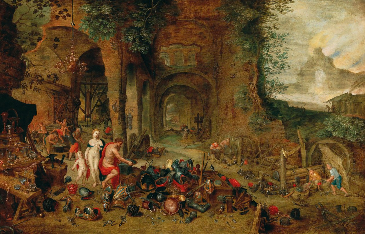 Vénusz a Vulkán kovácsműhelyében alkotó: Jan the Younger (workshop) Brueghel