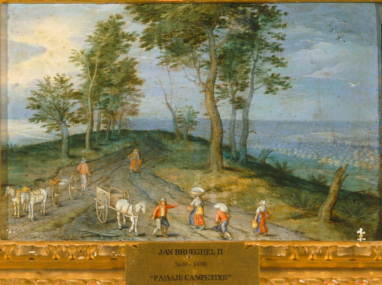 Tájkép parasztokkal ... (olaj, vászon) alkotó: Jan the Younger Brueghel