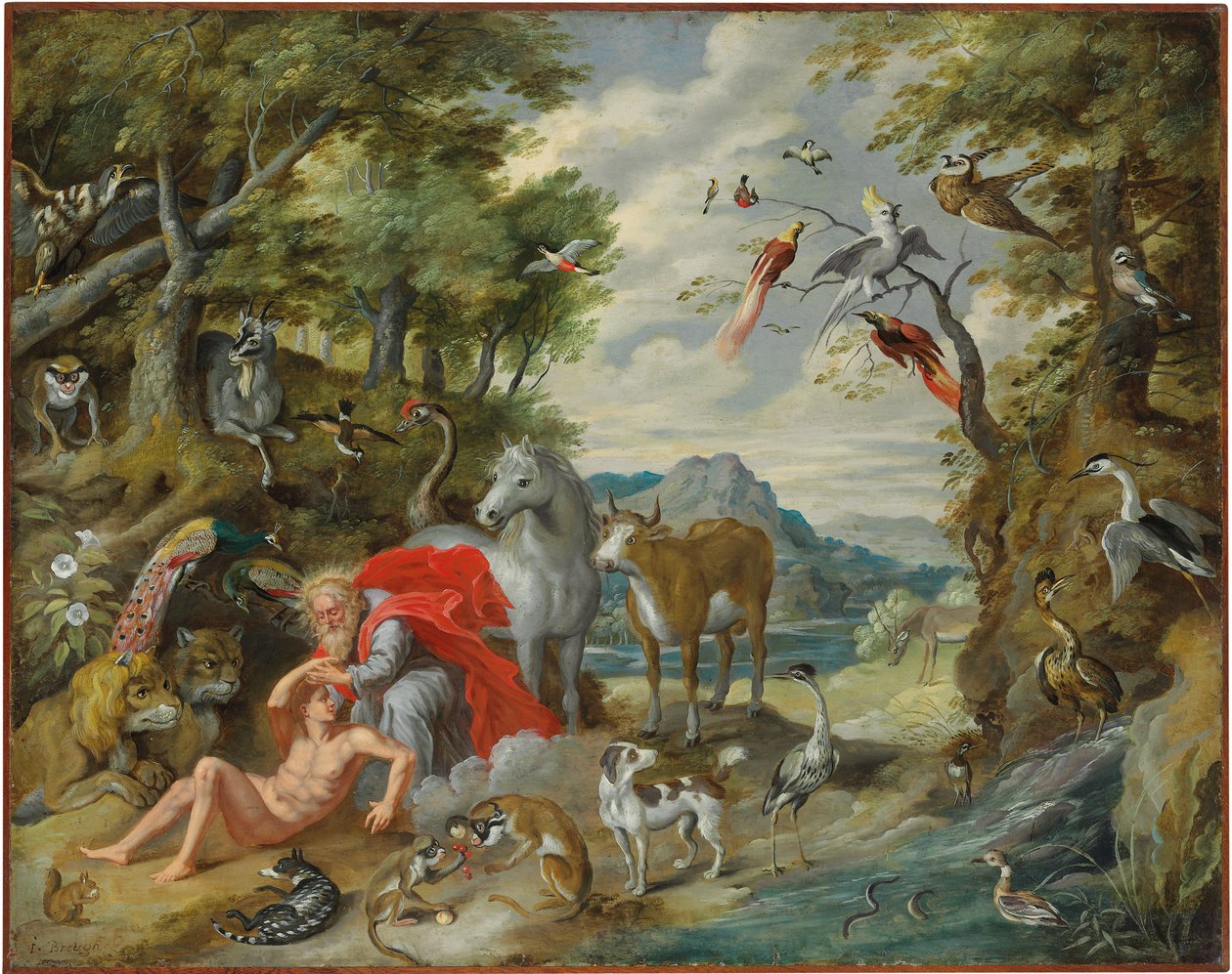 Ádám teremtése, Ádám és Éva történetéből alkotó: Jan Brueghel the Younger