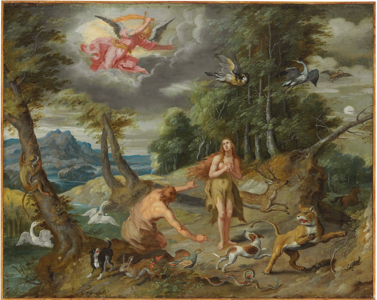 A Kiűzetés a Paradicsomból, Ádám és Éva történetéből alkotó: Jan Brueghel the Younger