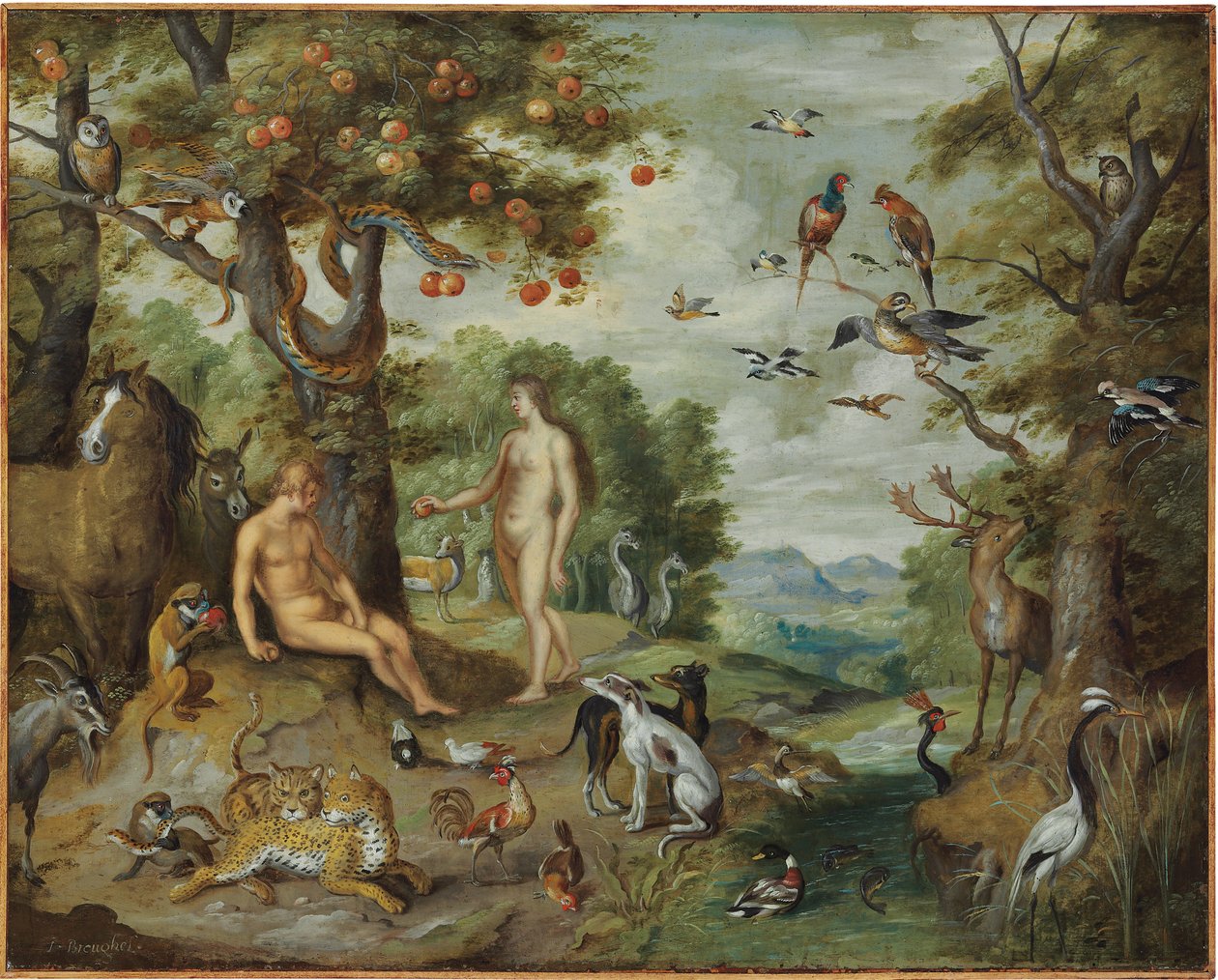 Ádám megkísértése, Ádám és Éva történetéből alkotó: Jan Brueghel the Younger