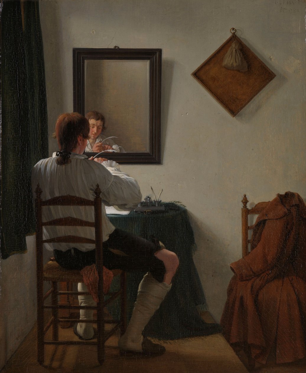 Egy író, aki a tollat nyírja, 1784 alkotó: Jan the Younger Ekels