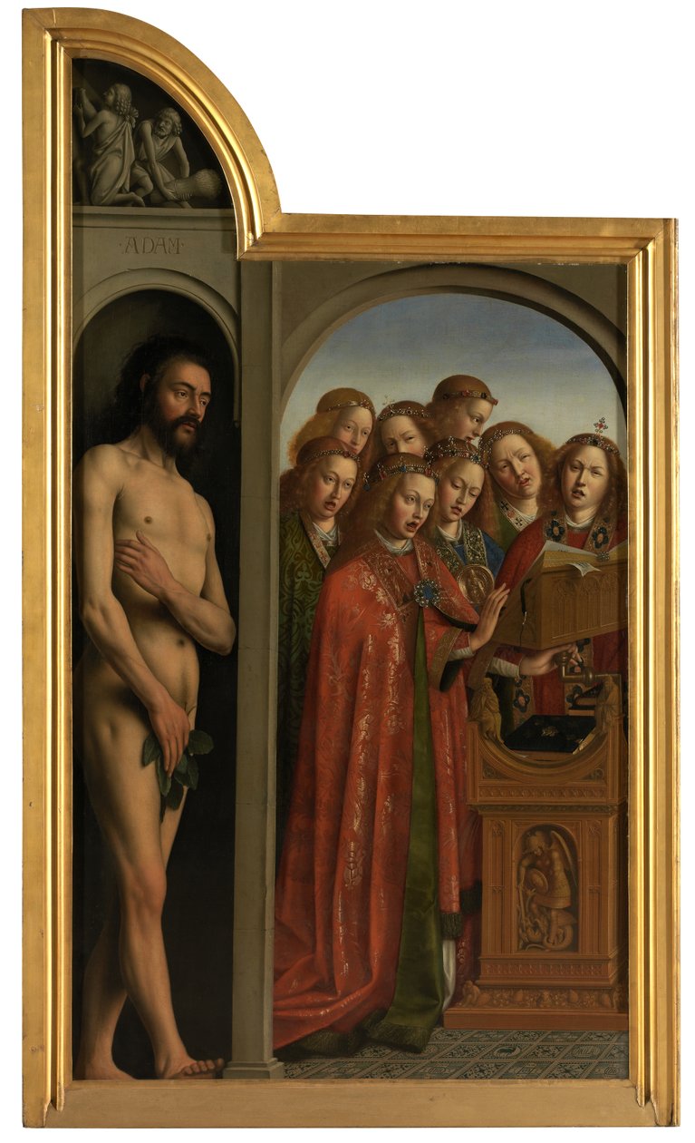 Ádám és az éneklő angyalok (olaj, vászon) alkotó: Jan van (after) Eyck
