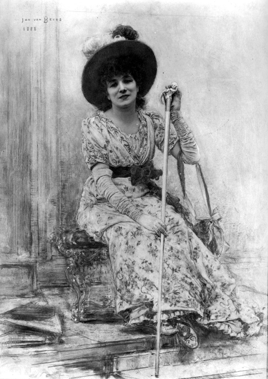 Sarah Bernhardt (1844-1923) portréja alkotó: Jan van Beers