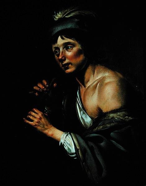 Pásztor fuvolával (olaj a panelen) alkotó: Jan van Bijlert or Bylert