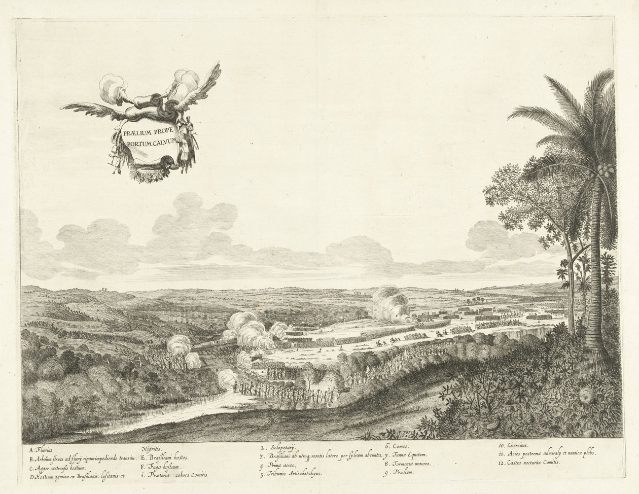 Gevechten bij Porto Calvo, 1637 Csata a Bald Harbor közelében (cím a tárgyon) alkotó: Jan van Brosterhuyzen