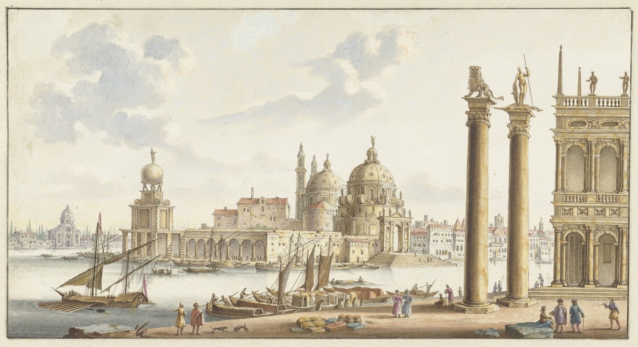 Kilátás a Sta. Maria della Salute a velencei Szent Márk térről alkotó: Jan van Call (I)