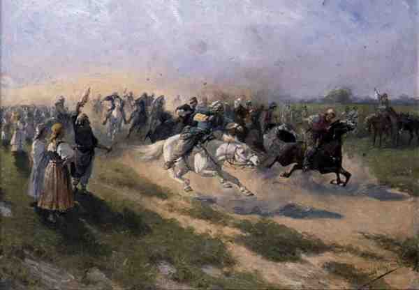 Verseny, 1900 körül (olaj, vászon) alkotó: Jan van Chelminski