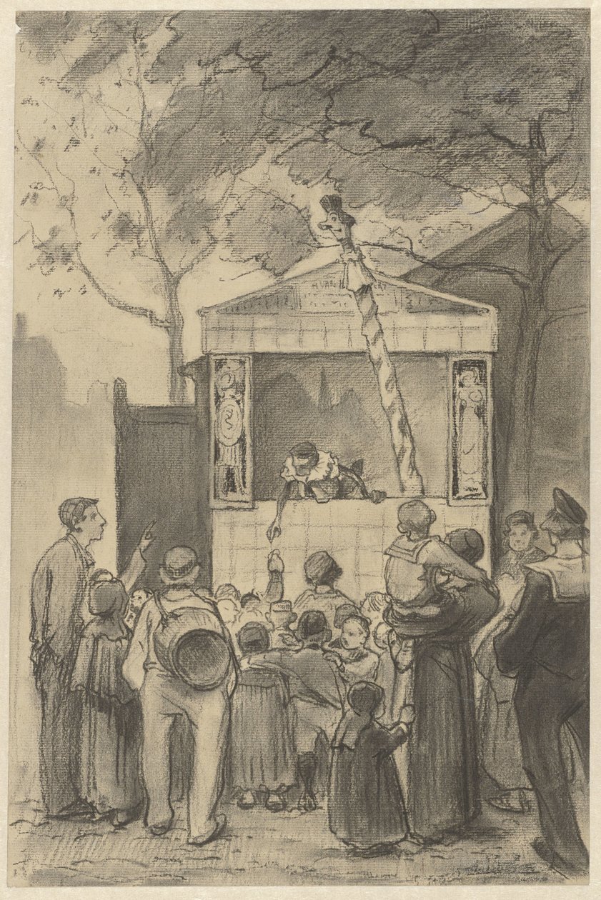 Nézők bábelőadás előtt alkotó: Jan van Essen (possibly)