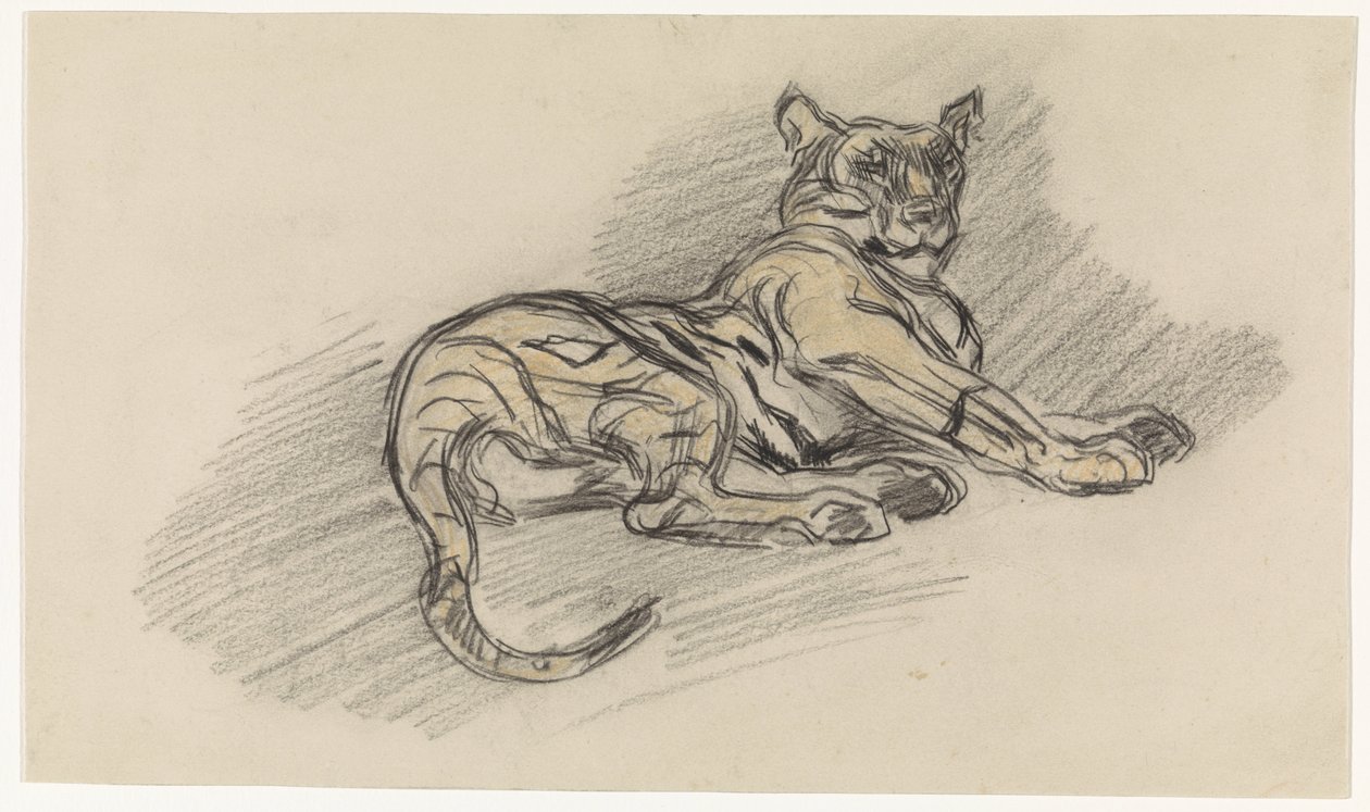 Fekvő tigris, jobbra alkotó: Jan van Essen