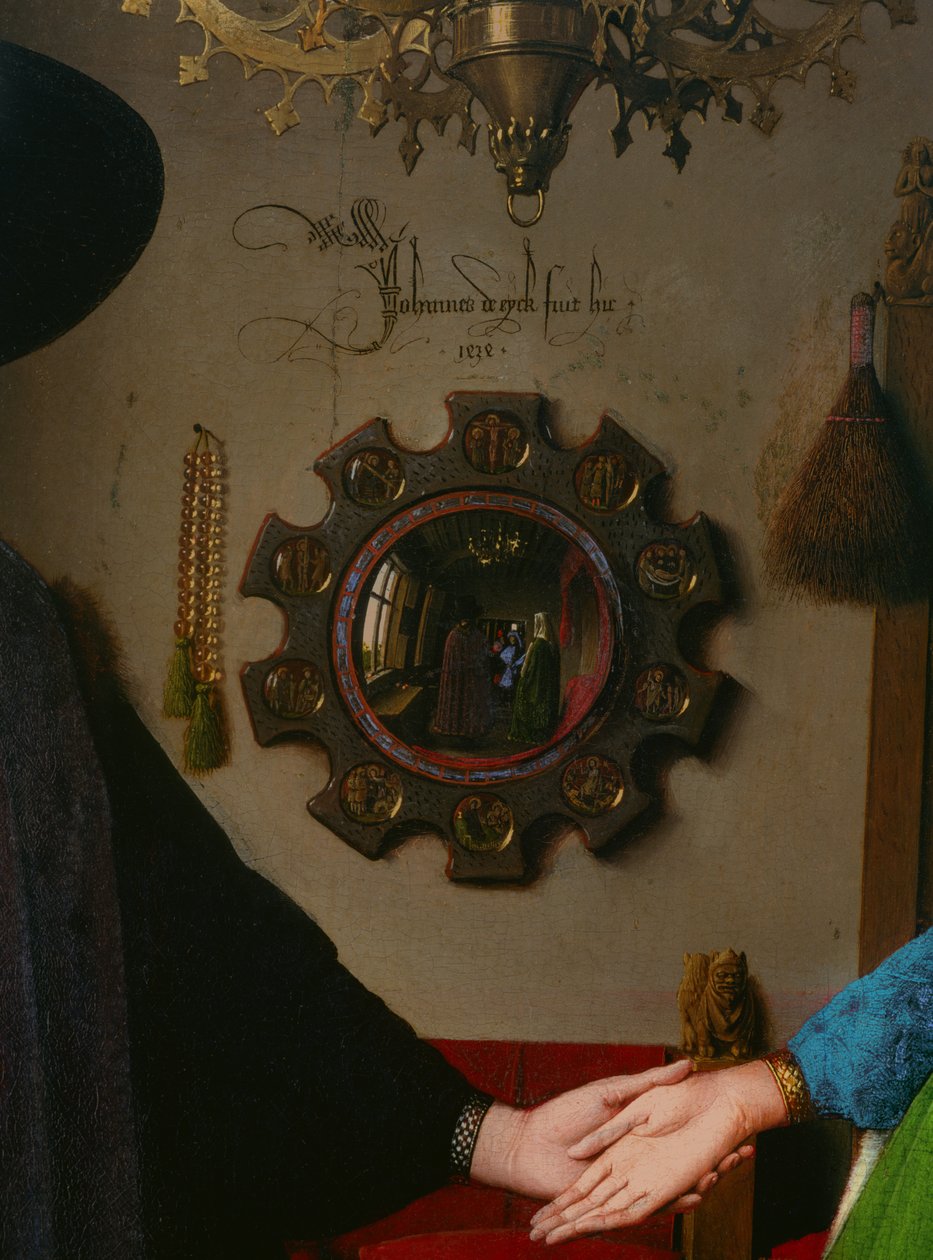 Arnolfini Házasság, tükör részlet, 1434 olaj, panel alkotó: Jan van Eyck