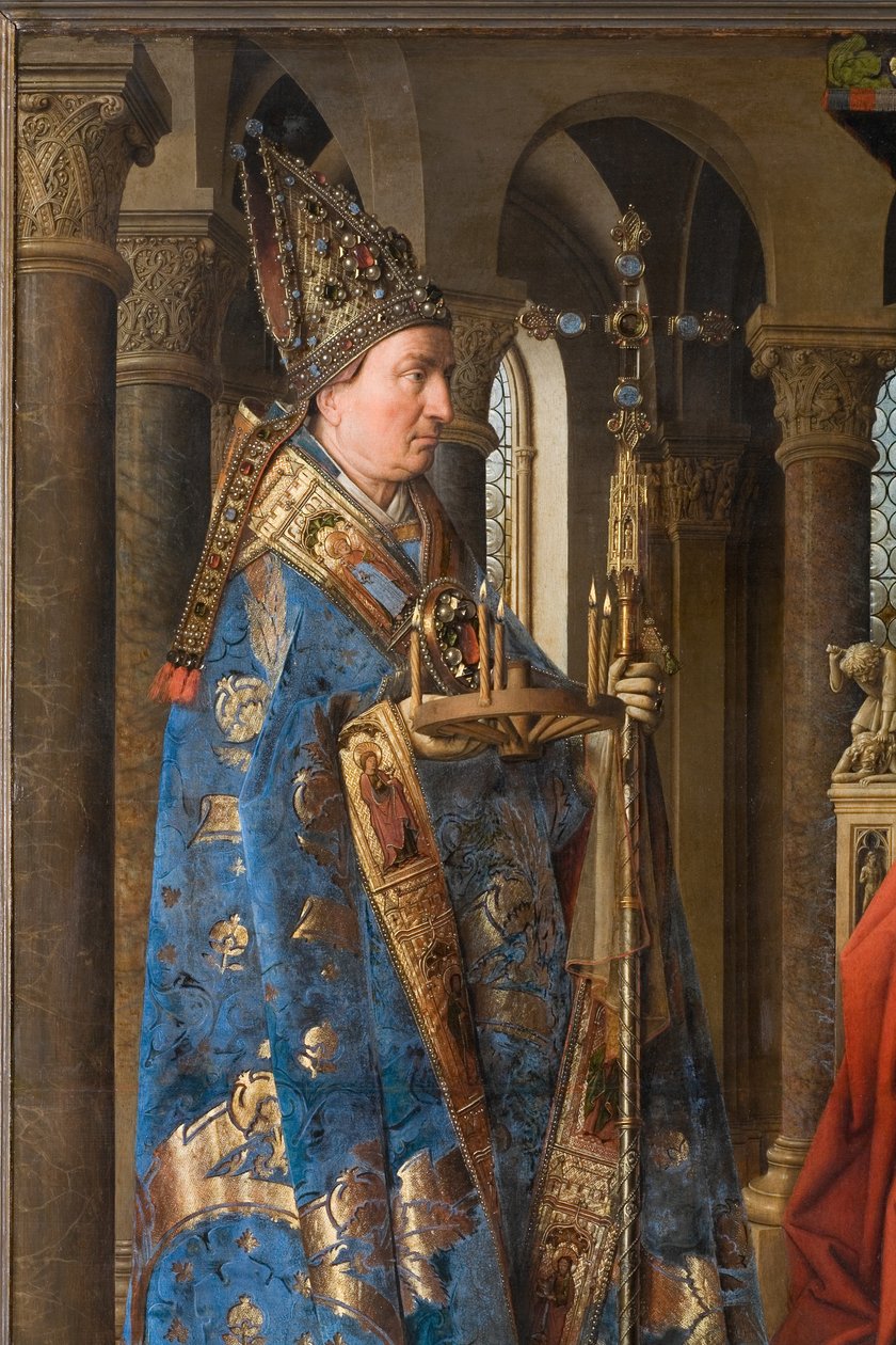 Részlet a Szűzről és a Gyermekről Joris van der Paele kanonokkal alkotó: Jan van Eyck