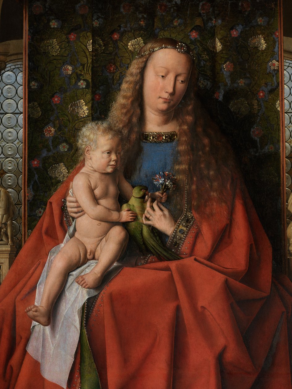 Részlet a Szűzről és a Gyermekről Joris van der Paele kanonokkal alkotó: Jan van Eyck