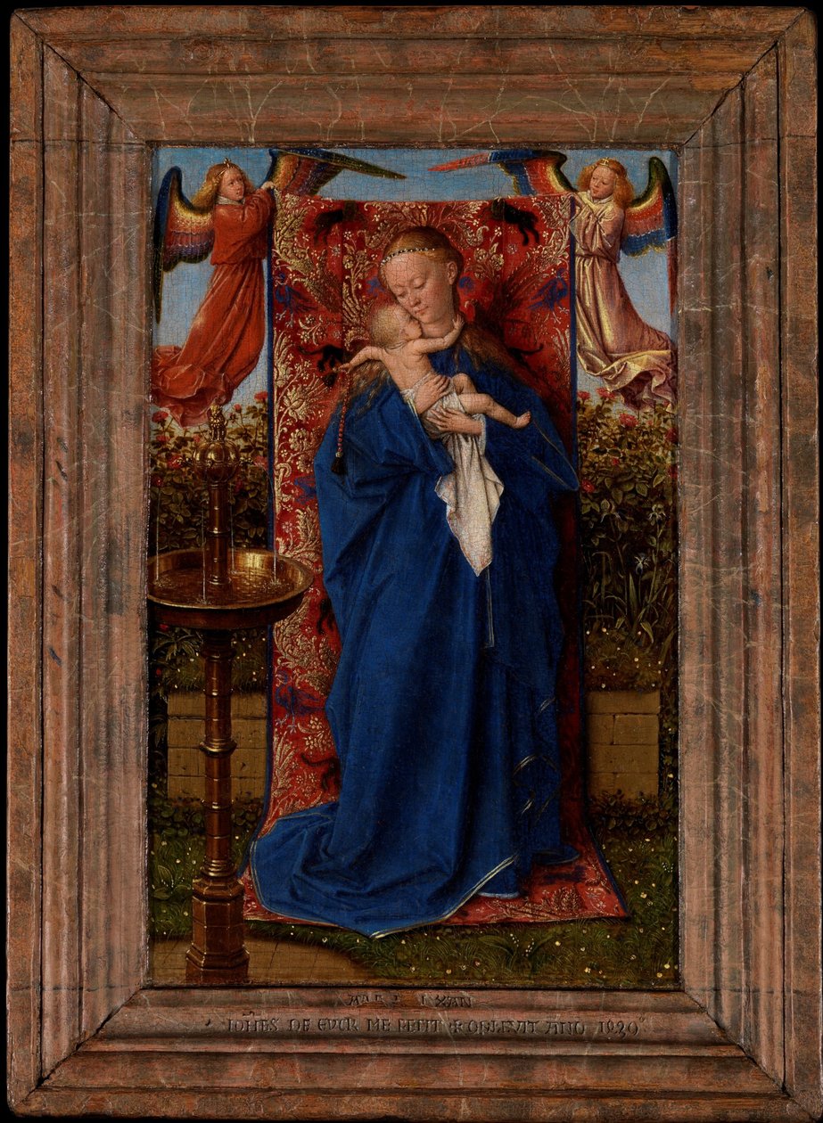 Madonna és a gyermek a szökőkútnál alkotó: Jan van Eyck
