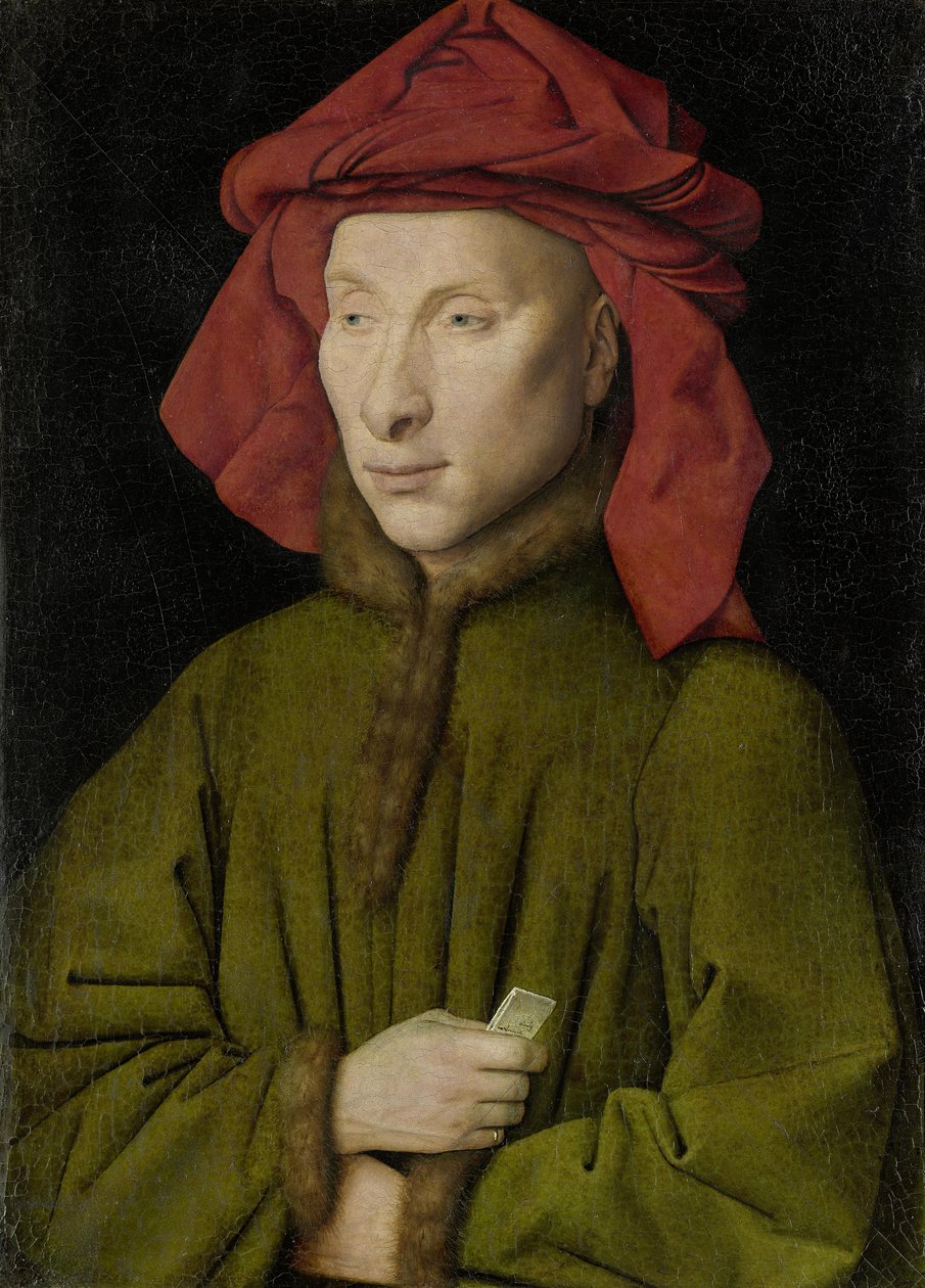 Férfi portréja vörös kámzsában alkotó: Jan van Eyck