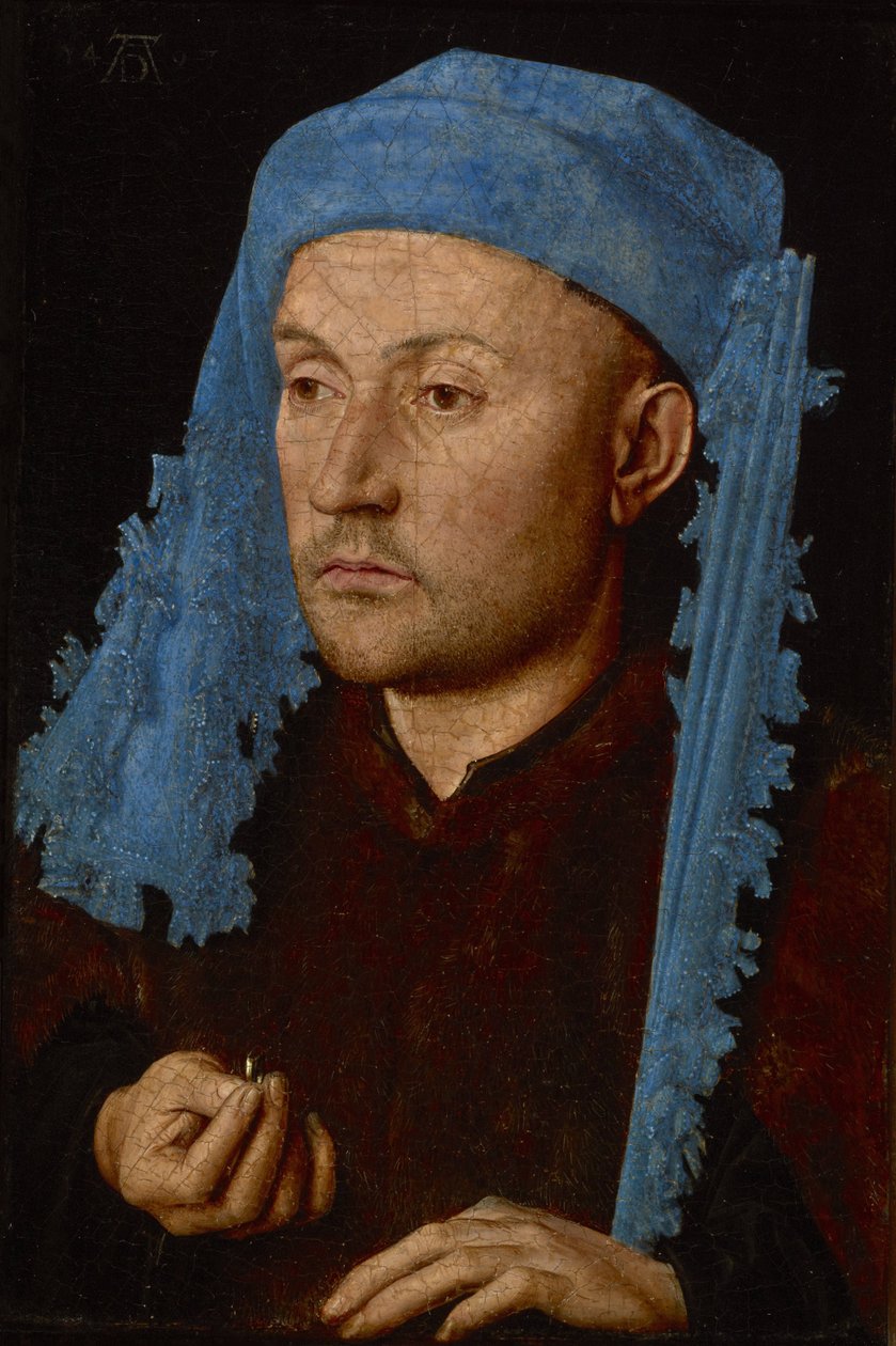 Férfi portréja kék kísérővel (Férfi gyűrűvel), 1429 körül (olaj, fa) alkotó: Jan van Eyck