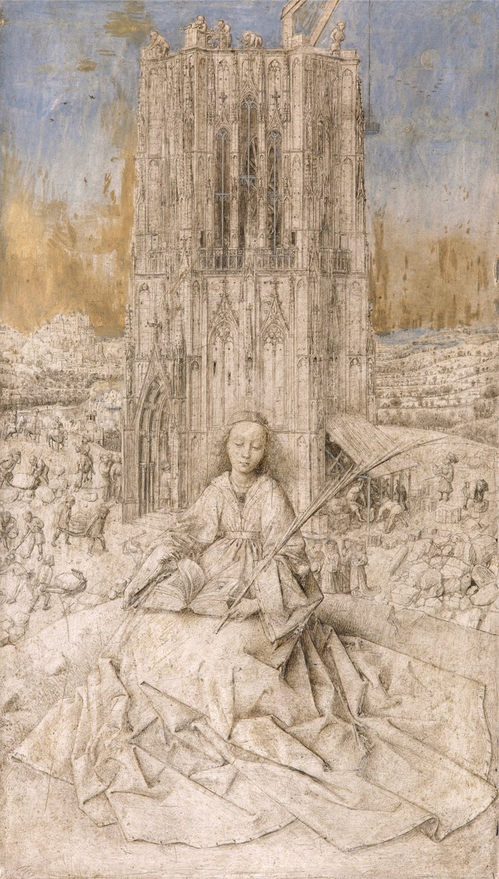 Szent Barbara, 1427 körül (olaj, tábla) alkotó: Jan van Eyck