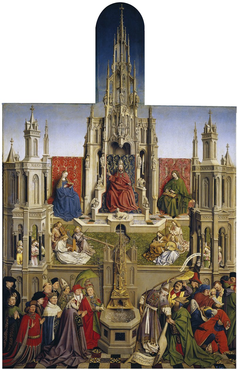 A kegyelem forrása és Ecclesia diadala a zsinagóga felett, 1430 alkotó: Jan van Eyck