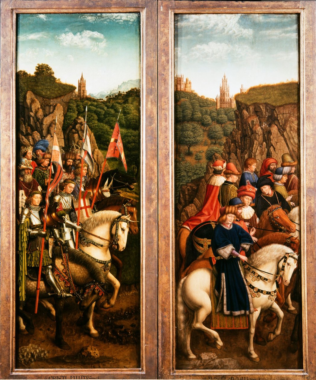 A genti oltárkép. A misztikus bárány imádása: Igazságos bírák és Krisztus lovagjai, 1432. alkotó: Jan van Eyck