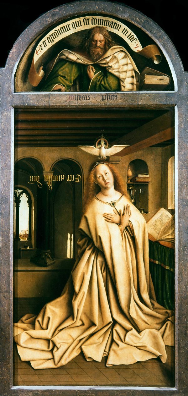 A genti oltárkép. A misztikus bárány imádása: Angyali Szűz, 1432. alkotó: Jan van Eyck